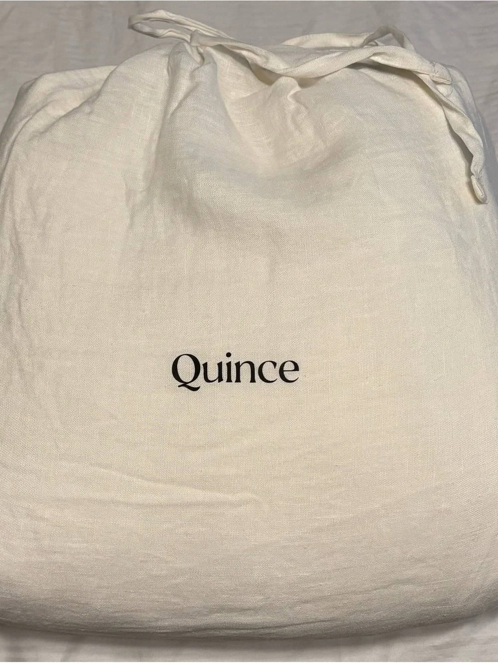 Quince European Linen Piped Duvet Cover King/Cali King Color: White Toffee